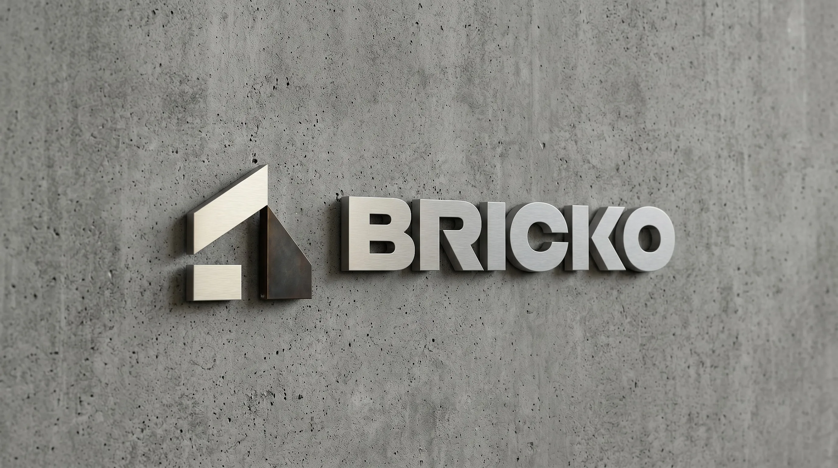 BRICKO logo on a concrete wall